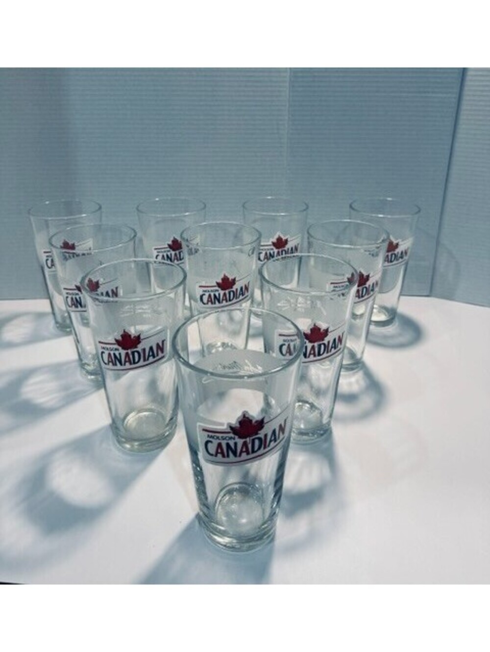 Vintage Molson Canadian Beer Glasses Lot of 10 Large Pint Barware Bar Tumblers